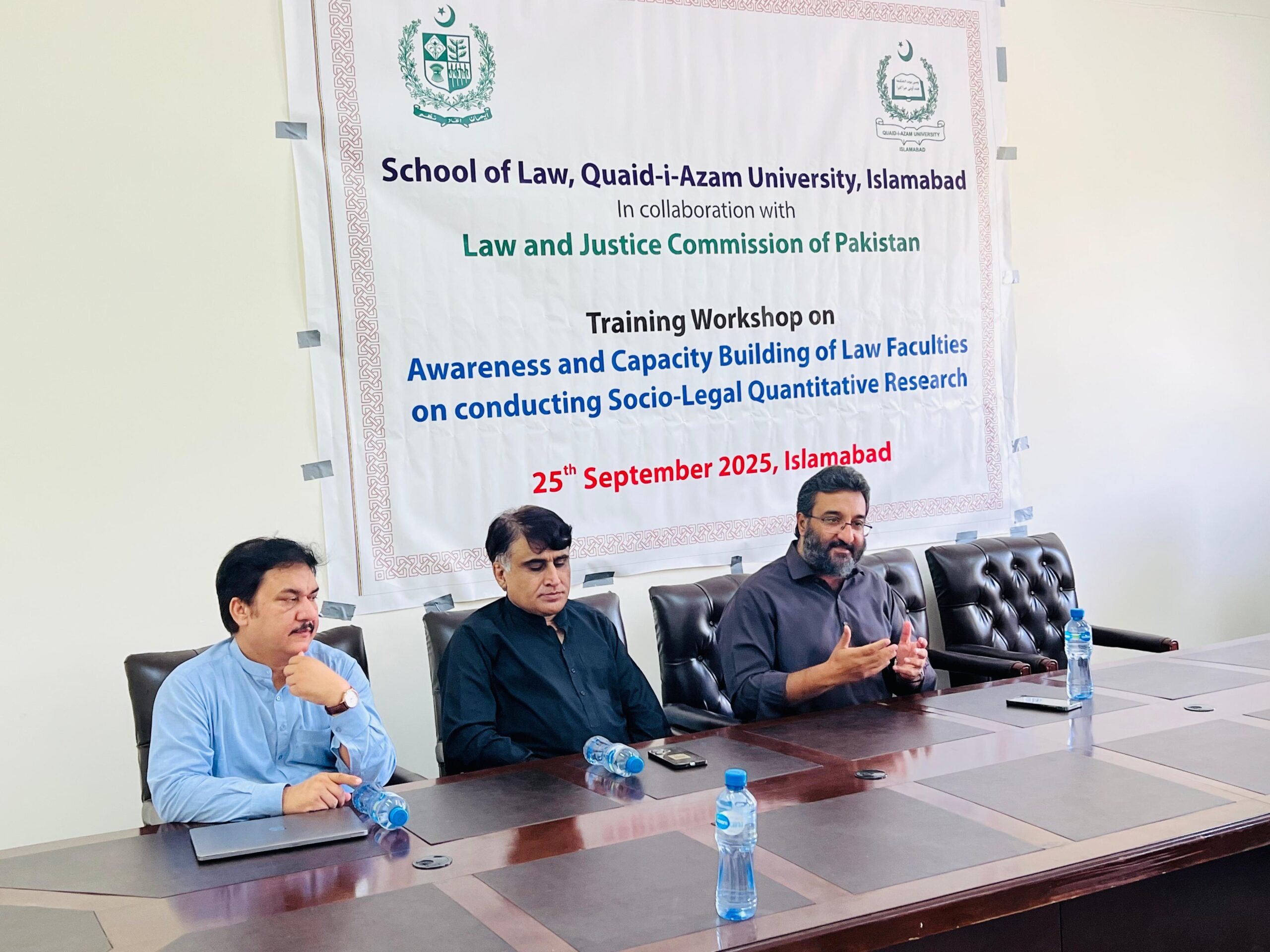 A one-day training workshop on the socio-legal method of legal research commenced today at the School of Law, Quaid-i-Azam University (QAU).